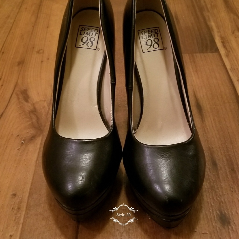 Black 4 inch Platforms Heels